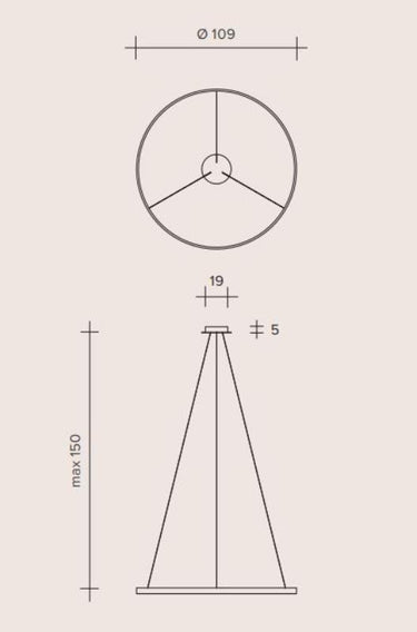 ANELLO Sforzin illuminazione Sospensione Ø109cm Bronzo Dimmer 3000K
